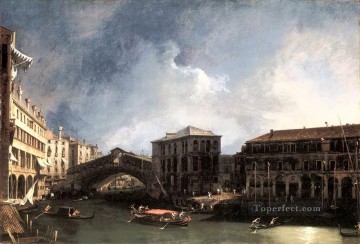 CANALETTO The Grand Canal Near The Ponte Di Rialto Canaletto Venice Oil Paintings